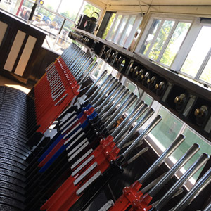 Inside a railway signal box