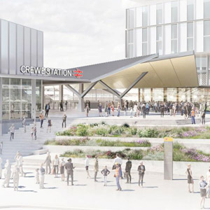 Artist impression of crewe train station