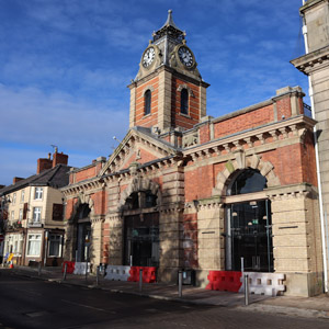 outside Crewe Market Hall