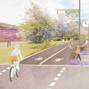 An artists impression of the new Mill Street Corridor in Crewe