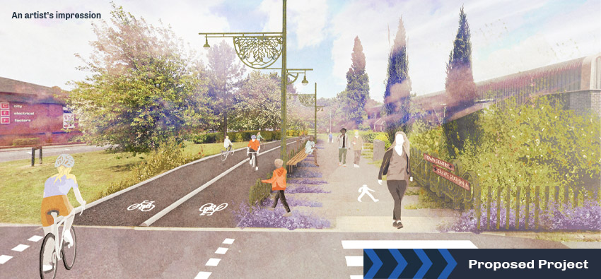 An artist's impression of the new Mill Street Corridor in Crewe